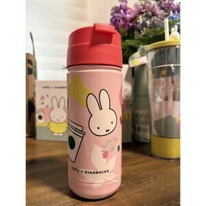 STARBUCKS x MIFFY 18oz Stainless Steel Thermal Tumbler W/Flip Top Lid Pink NEW
